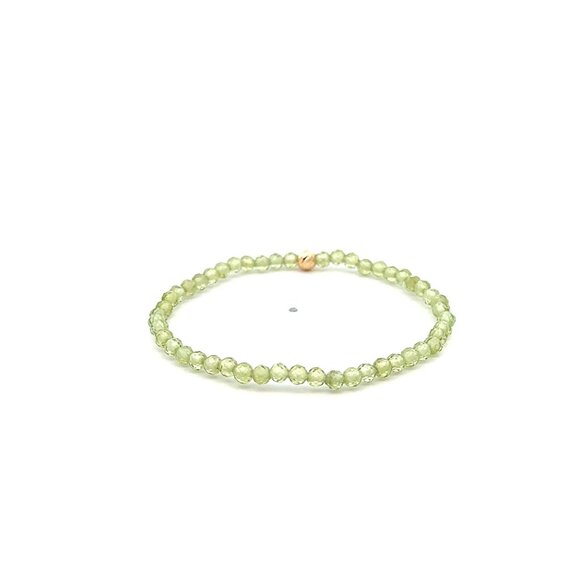 Natural Peridot Gemstone Mini 3mm 18K Bar Faceted Charm Bead August Birthstone - Picture 4 of 5